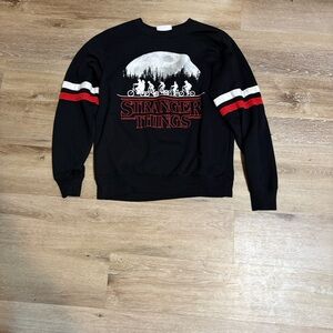 Netflix Stranger Things Black Crewneck Sweater